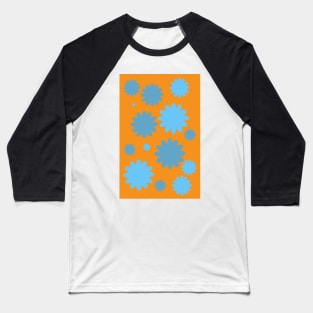 blue and orange  vintage flowers Baseball T-Shirt